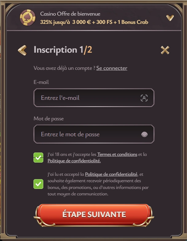 vicibet casino inscription