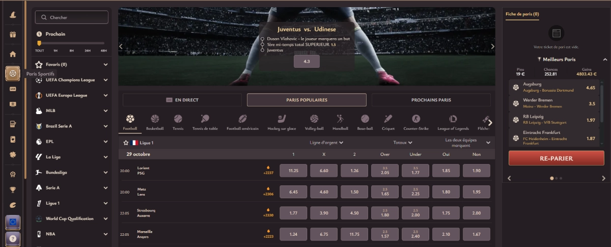 vicibet casino sportifs